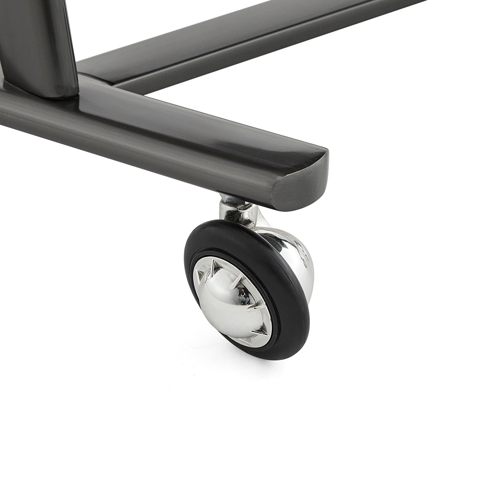 A-Frame Minimalist Salon Trolley - Professional 3-Tier Mobile Workstation with Open-Tier Shelves & 360° Rolling Casters
