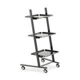 A-Frame Minimalist Salon Trolley - Professional 3-Tier Mobile Workstation with Open-Tier Shelves & 360° Rolling Casters