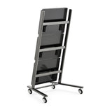 A-Frame Minimalist Salon Trolley - Professional 3-Tier Mobile Workstation with Open-Tier Shelves & 360° Rolling Casters