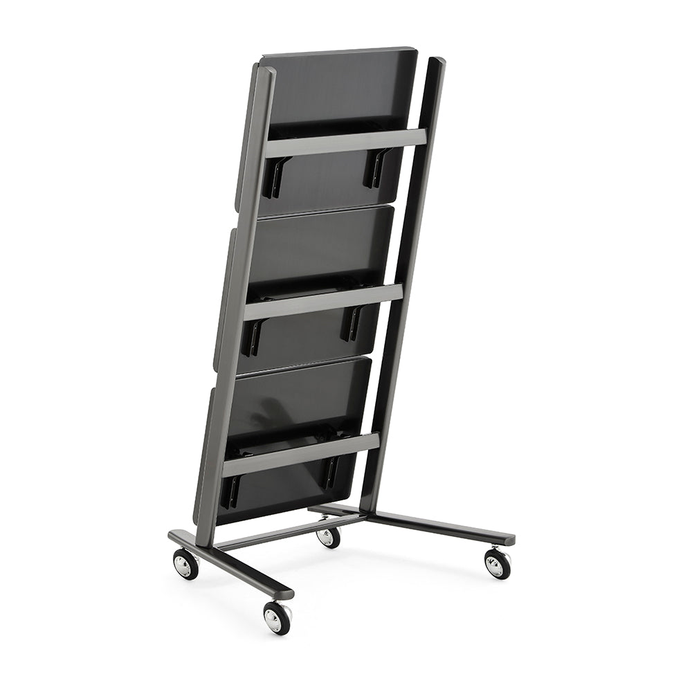 A-Frame Minimalist Salon Trolley - Professional 3-Tier Mobile Workstation with Open-Tier Shelves & 360° Rolling Casters