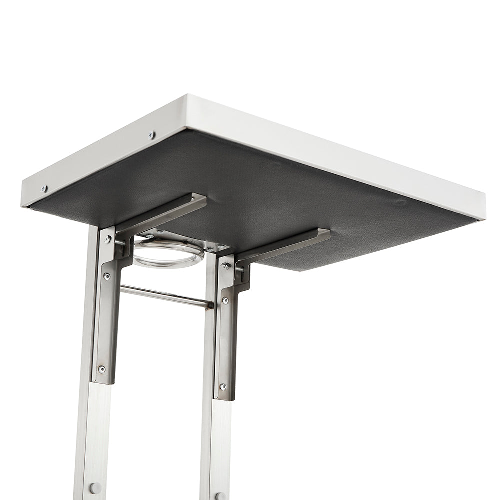 Professional Double-Tier Metal Salon Trolley - Heavy Duty Stainless Steel Service Cart with 360° Rotating Wheels