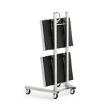 Professional Double-Tier Metal Salon Trolley - Heavy Duty Stainless Steel Service Cart with 360° Rotating Wheels