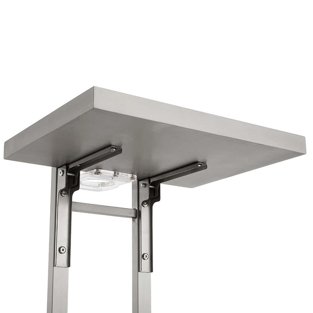 Professional All-Metal Mobile Salon Trolley - Double-Tier Stainless Steel Service Cart with 360° Rotating Caster Wheels