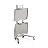 Professional All-Metal Mobile Salon Trolley - Double-Tier Stainless Steel Service Cart with 360° Rotating Caster Wheels