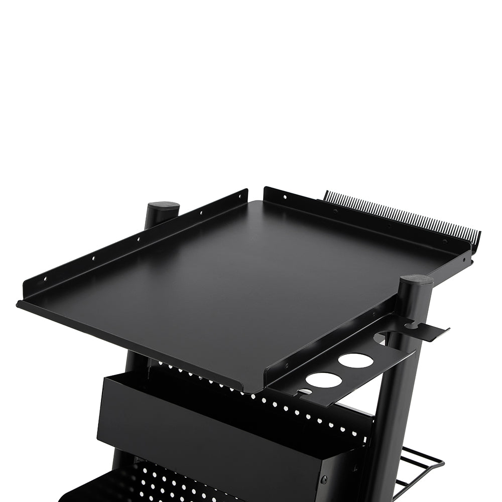 Industrial Modular Salon Trolley - Professional Barber Mobile Workstation with Adjustable Pegboard Storage & 360° Caster Wheels