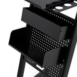 Industrial Modular Salon Trolley - Professional Barber Mobile Workstation with Adjustable Pegboard Storage & 360° Caster Wheels